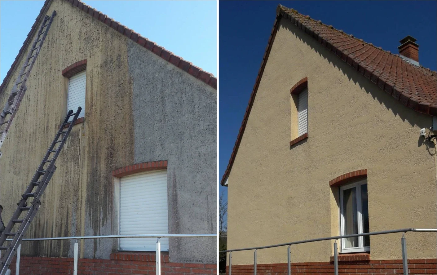 Nettoyage Complet d'une Façade Avant / Après à Lillers