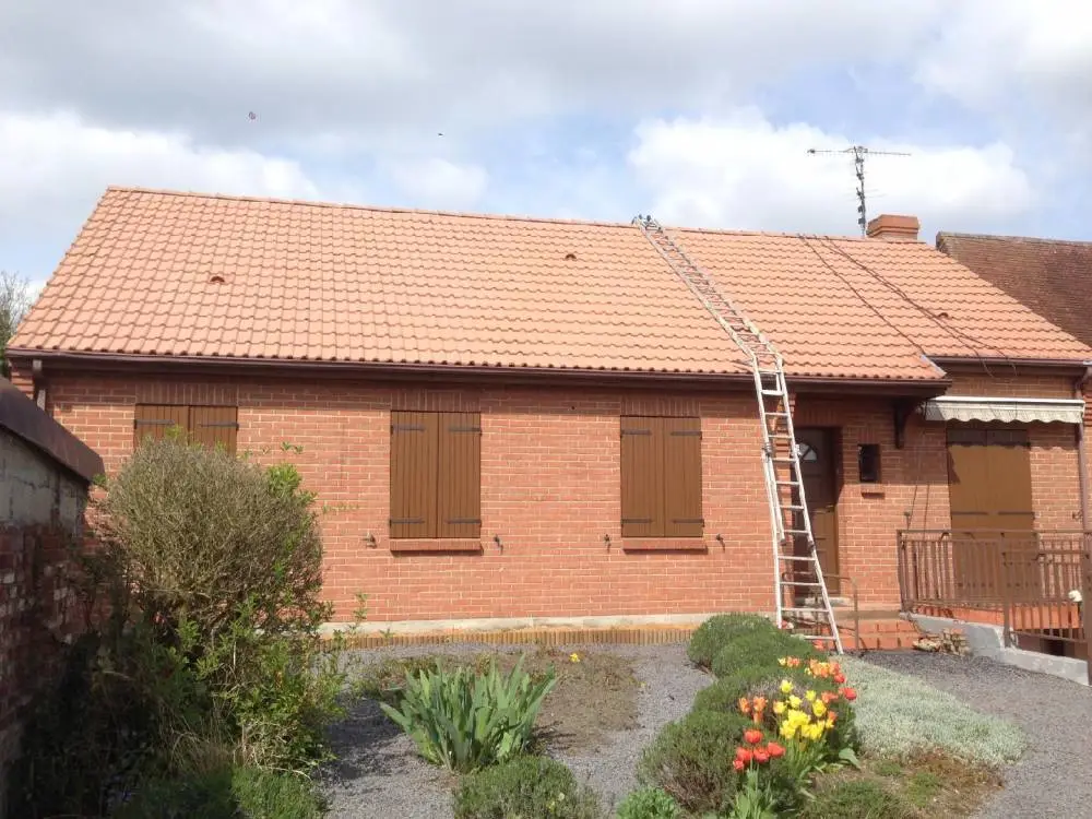 nettoyage toiture mousse résultat à Béthune